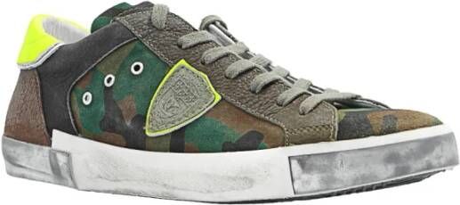Philippe Model Kleurrijke `Prsx` Sneakers met camouflage patroon Groen Heren