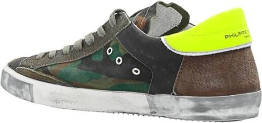 Philippe Model Kleurrijke `Prsx` Sneakers met camouflage patroon Groen Heren