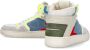 Philippe Model Retro Stijl Blauw Witte Sneakers Multicolor Heren - Thumbnail 2