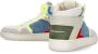 Philippe Model Retro Stijl Blauw Witte Sneakers Multicolor Heren - Thumbnail 7