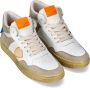 Philippe Model Lyon Sneakers Gerecycled Leer Wit Lichtblauw Oranje Multicolor Heren - Thumbnail 15