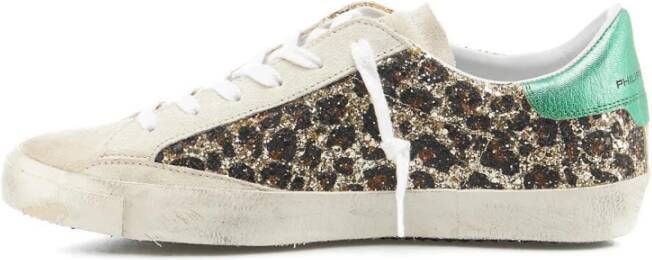 Philippe Model Gouden Glitter Sneakers voor Dames Meerkleurig Dames