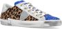 Philippe Model Glitter Lage Sneakers met Zilver Leer en Luipaardprint Blauw Dames - Thumbnail 9