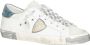 Philippe Model Witte Leren Sneaker met Gebruikte Effectdetails White Dames - Thumbnail 6
