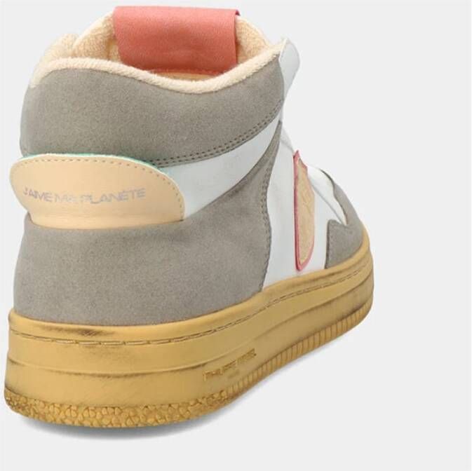 Philippe Model Duurzame High-Top Basketbalschoenen Beige Dames