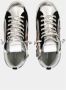Philippe Model Grijze Leren Sneaker met Zilveren Inzetstukken Gray Dames - Thumbnail 8
