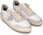 Philippe Model Vintage Basketbal Geïnspireerde Sneakers Wit Lichtblauw White Heren - Thumbnail 3