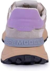 Philippe Model Leren sneakers met logo en gewaxte veters Paars Dames