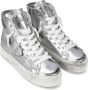 Philippe Model Hoge zilveren gelamineerde sneakers Grijs Dames - Thumbnail 3