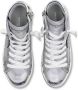 Philippe Model Hoge zilveren gelamineerde sneakers Grijs Dames - Thumbnail 5