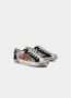 Philippe Model Grijze Leren Sneaker met Zilveren Inzetstukken Gray Dames - Thumbnail 4