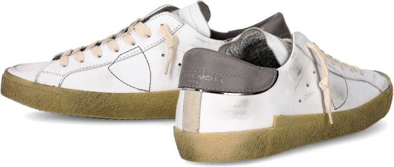 Philippe Model Witte Grijze Sneakers met Logo Applique - Foto 3