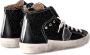 Philippe Model Zwarte Hoge Sneakers Leer Suède Glitter Black Dames - Thumbnail 4