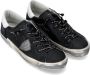 Philippe Model Zwarte en zilveren leren en suède Paris X Sneakers Black Heren - Thumbnail 4