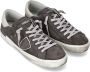 Philippe Model Antraciet Lage Sneakers met Spiegelende Inzetstukken Gray Heren - Thumbnail 3