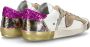 Philippe Model Wit Fuchsia Leren Sneakers Street Style Multicolor Dames - Thumbnail 5