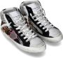 Philippe Model Grijze Leren Sneaker met Zilveren Inzetstukken Gray Dames - Thumbnail 13