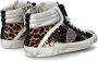 Philippe Model Grijze Leren Sneaker met Zilveren Inzetstukken Gray Dames - Thumbnail 14