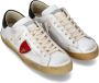 Philippe Model Witte Sneakers Leder Katoen Rubber Zool Multicolor Heren - Thumbnail 5
