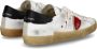 Philippe Model Witte Sneakers Leder Katoen Rubber Zool Multicolor Heren - Thumbnail 6