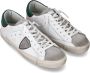 Philippe Model Witte lage sneakers met gebruikte behandeling en gekleurde randen White Heren - Thumbnail 7