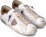 Philippe Model Witte Kalfsleren Lage Sneakers met Metalen Details White Heren - Thumbnail 9
