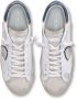 Philippe Model Blauwe Leren Sneakers met Logo Patch White Heren - Thumbnail 14