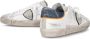 Philippe Model Blauwe Leren Sneakers met Logo Patch White Heren - Thumbnail 16
