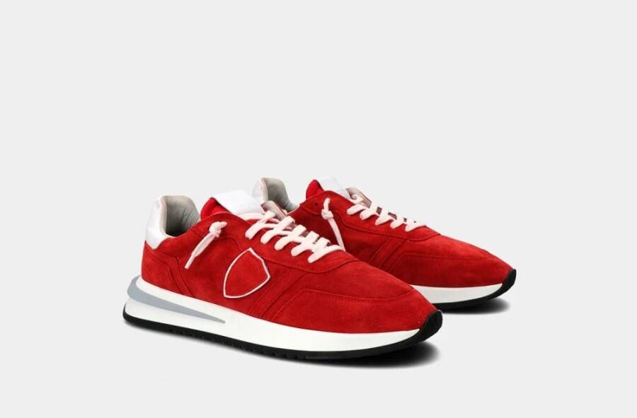 Philippe Model Tropez 2.1 Daim Lave Sneakers Rood Heren