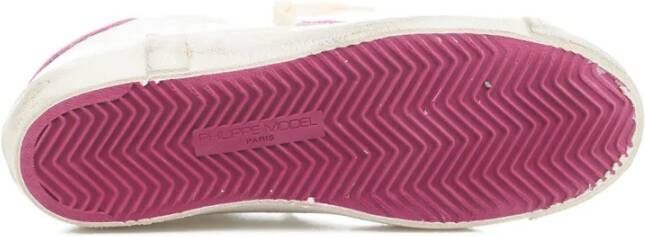 Philippe Model Witte Leren Sneakers Aw23 Stijlvolle Upgrade Roze Dames