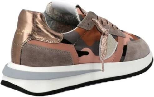 Philippe Model Grijs Roze Camouflage Sneakers Roze Dames