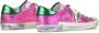 Philippe Model Metallic Leren Sneakers met Gebruikt Effect Zool Roze Dames - Thumbnail 3