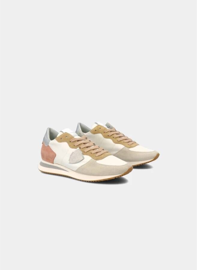 Philippe Model Stijlvolle Sneakers met Bruine EVA Zool Beige Dames