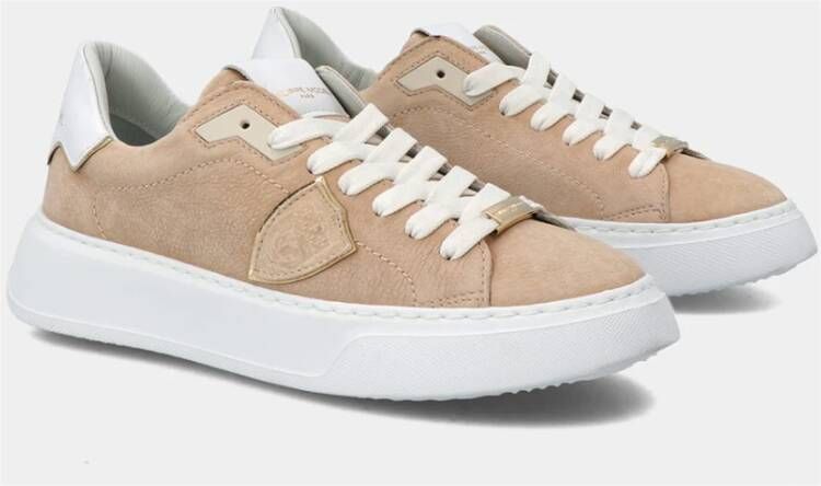 Philippe Model Temple Sneakers Trendy en Comfortabel Beige Dames