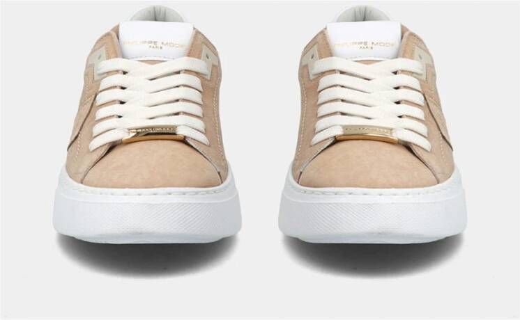 Philippe Model Temple Sneakers Trendy en Comfortabel Beige Dames