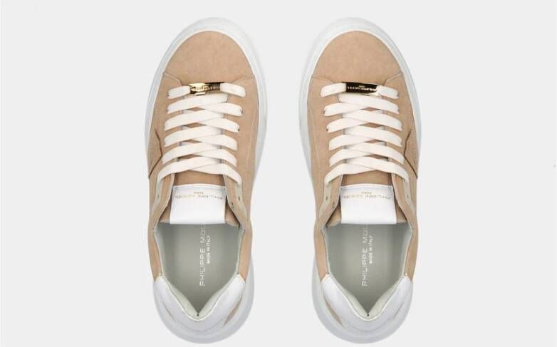 Philippe Model Temple Sneakers Trendy en Comfortabel Beige Dames