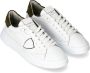 Philippe Model Canvas Leren Sneakers Wit Groen White Heren - Thumbnail 7