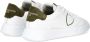 Philippe Model Canvas Leren Sneakers Wit Groen White Heren - Thumbnail 8