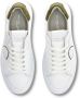 Philippe Model Canvas Leren Sneakers Wit Groen White Heren - Thumbnail 9