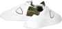 Philippe Model Canvas Leren Sneakers Wit Groen White Heren - Thumbnail 11