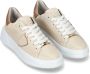 Philippe Model Nude leren sneaker met metallic details Beige Dames - Thumbnail 4