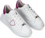 Philippe Model Logo Leren Sneakers Witte Leren Temple Sneakers met Metallic Details White Dames - Thumbnail 2