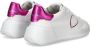 Philippe Model Logo Leren Sneakers Witte Leren Temple Sneakers met Metallic Details White Dames - Thumbnail 3