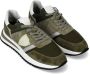 Philippe Model Militairgroene en witte suède Tropez 2.1 Sneakers Green Heren - Thumbnail 4