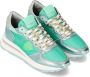 PHILIPPE MODEL Lage Sneakers Dames Tropez Haute Low Woman Maat: 41 Materiaal: Leer Kleur: Groen - Thumbnail 3