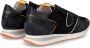 Philippe Model Effen Patroon Leren Sneakers voor Heren Zwart Heren - Thumbnail 7