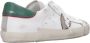 Philippe Model Witte lage sneakers met gebruikte behandeling en gekleurde randen White Heren - Thumbnail 3