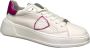 Philippe Model Logo Leren Sneakers Witte Leren Temple Sneakers met Metallic Details White Dames - Thumbnail 7