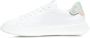 Philippe Model Witte Leren Sneakers met Blauwe Hak en Fluorescerende Gele Details White Heren - Thumbnail 6