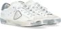 Philippe Model Witte Leren Sneaker met Gebruikte Effectdetails White Dames - Thumbnail 3